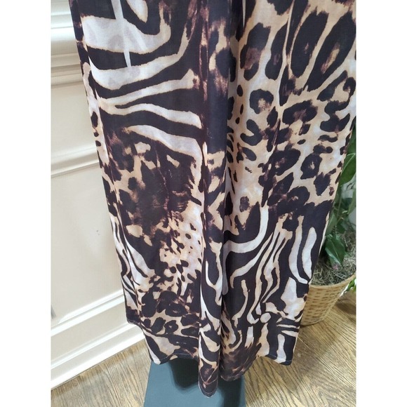 IB Diffusion Women's White & Brown Polyester V-Neck Sleeveless Long Maxi Dress S - Picture 5 of 11